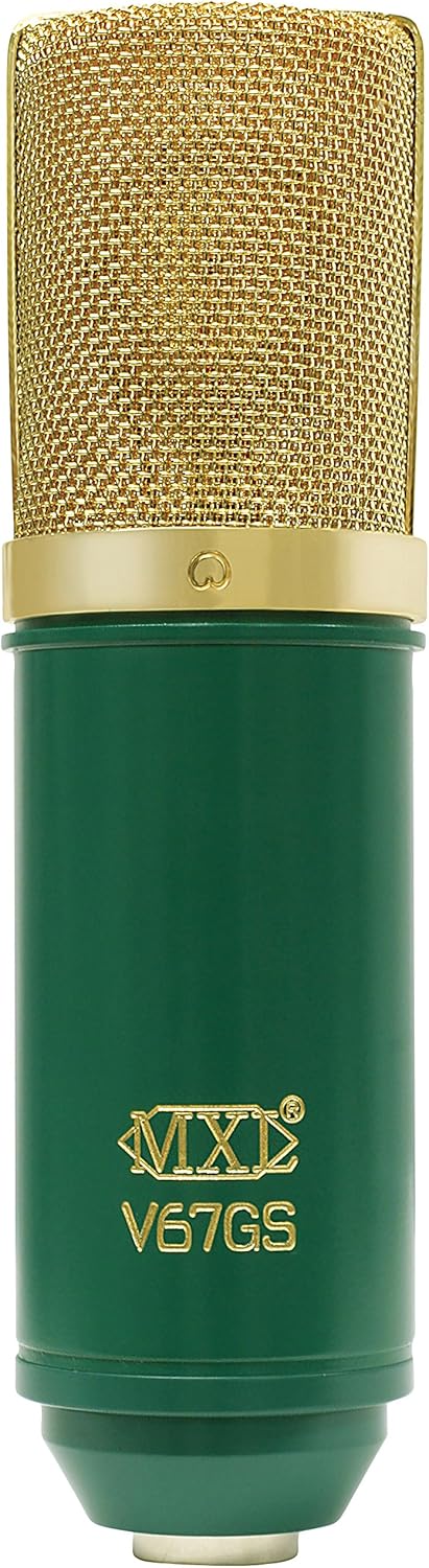 MXL V67N Small Diaphragm Condenser Instrument Microphone with Cardioid and Omni Capsules,Green/Gold: Musical Instruments