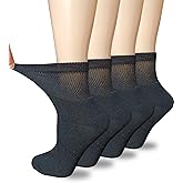 VEIGIKE Women Extra Wide Loose Fit Diabetic Socks Loose Fit for Wide Swollen Feet Ankle 4 pairs