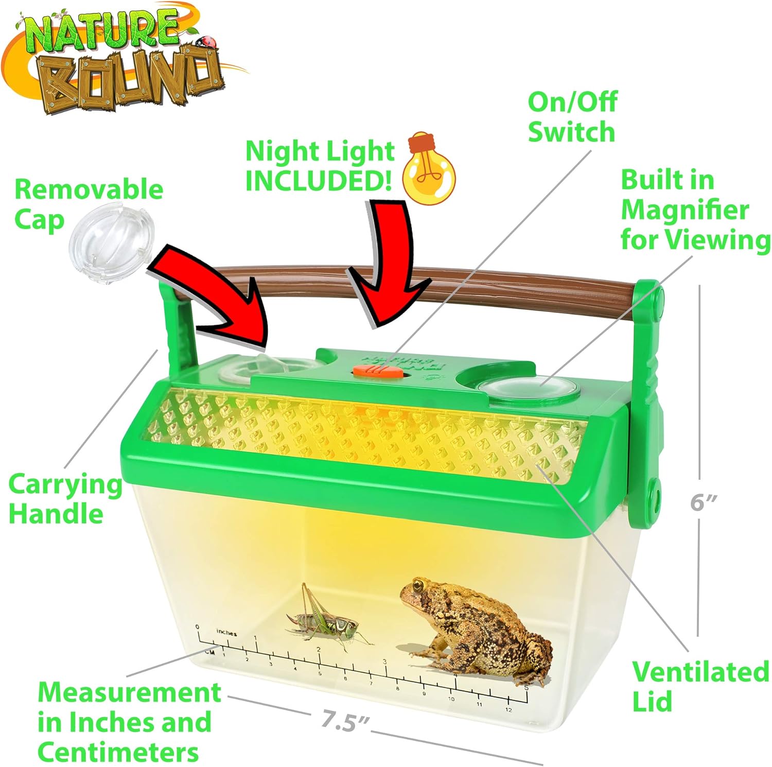 Nature Bound Bug Catcher Critter Barn Habitat for Indoor/Outdoor Insect Collecting with Light Kit, White: Toys & Games