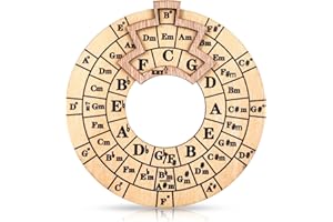JIEYAO Wooden Melody Tool, Circle of Fifths Wheel Chord Tool, Music Nomad Guitar Tools Wood Chord Wheel Music Transpose Accessories Musical Songwriter Educational Tool for Notes Chords Key Signature