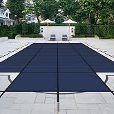 Lynkron Pool Safety Cover for Inground Pools, Heavy-Duty Winter Pool Cover, Rectangle Mesh/Solid Swimming Pool Covers, Triple Stitched for High Strength &amp; UV Protection，Blue