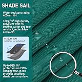 HEYOMART Sun Shade Sail 5x5x5mm Triangle Green UV 98% Water-Resistant view 4