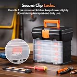 VonHaus Utility Tool Box Storage Organiser Case with 4 Drawers view 4