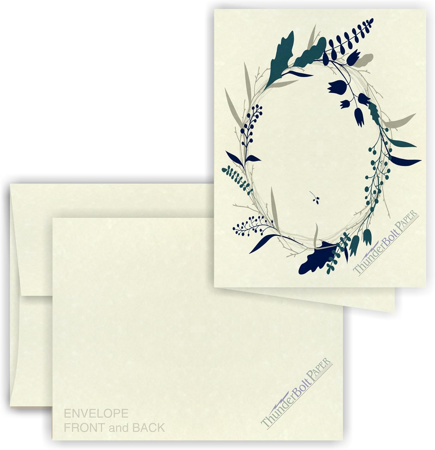 5X7 Folded Size with A-7 Envelopes - Off White Parchment - 50 Sets (10X7 Cards Scored to Fold in Half) Matching Pack - Invitations, Greeting, Thank You, Notes, Holidays, Weddings, Birthdays : Office Products