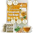 FreshDrinkUS, Premium 120 Fenugreek Tea Bags, 100% Natural & Pure from Fenugreek. Fenugreek Herbal Tea. Made with Natural Material Tea Bags. No Sugar, No Caffeine, No Gluten, Vegan.