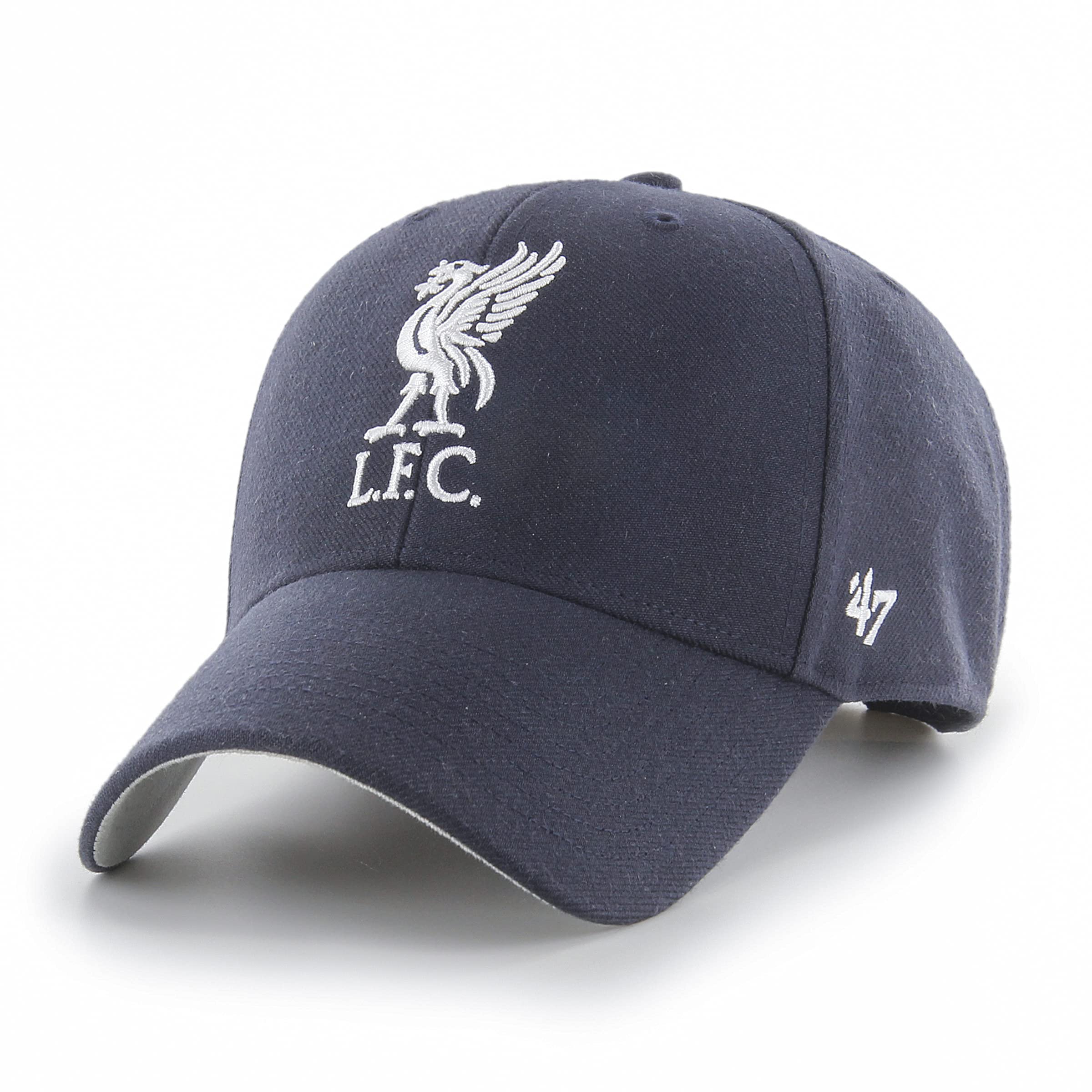 47 Liverpool FC EPL MVP Unisex Baseball Cap, Adjustable, Black Logo, Navy Blue
