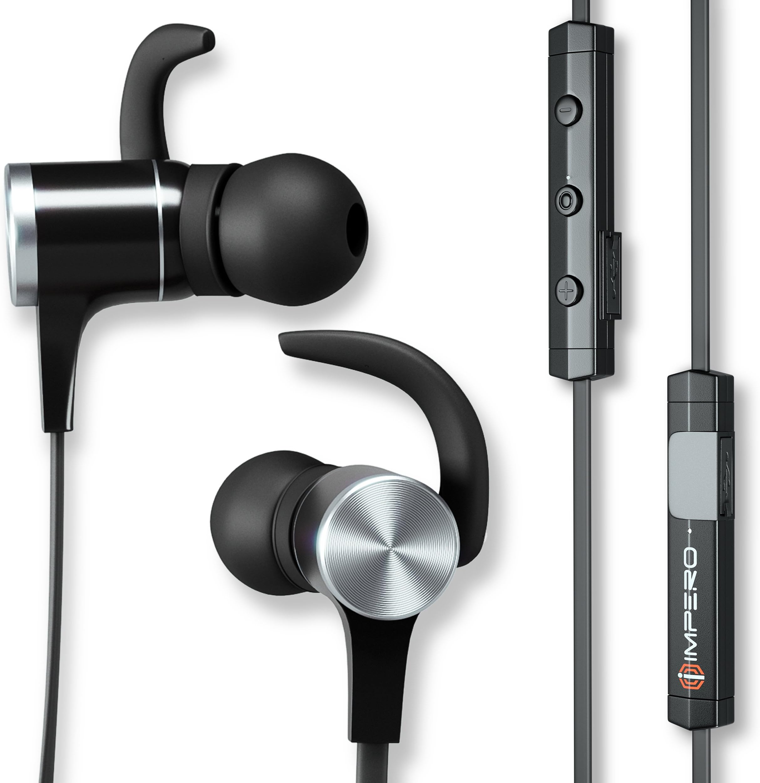 Wireless Headphones IMPERO Magnetic Earbuds Sport Bluetooth Headphones with Microphone, Wireless Earbuds Sport Headphones Wireless Bluetooth Headphones Running Headphones Workout headphones (Black)