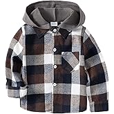 Baby Toddler Boys Long Sleeve Shirt Flannel Buffalo Plaid Shirts Button Down Jacket Top Outfit Fall Winter Clothes