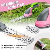 WORKPRO 2 in 1 Cordless Hedge Trimmer Grass Shear 7.2V 2000mAh Pink view 6