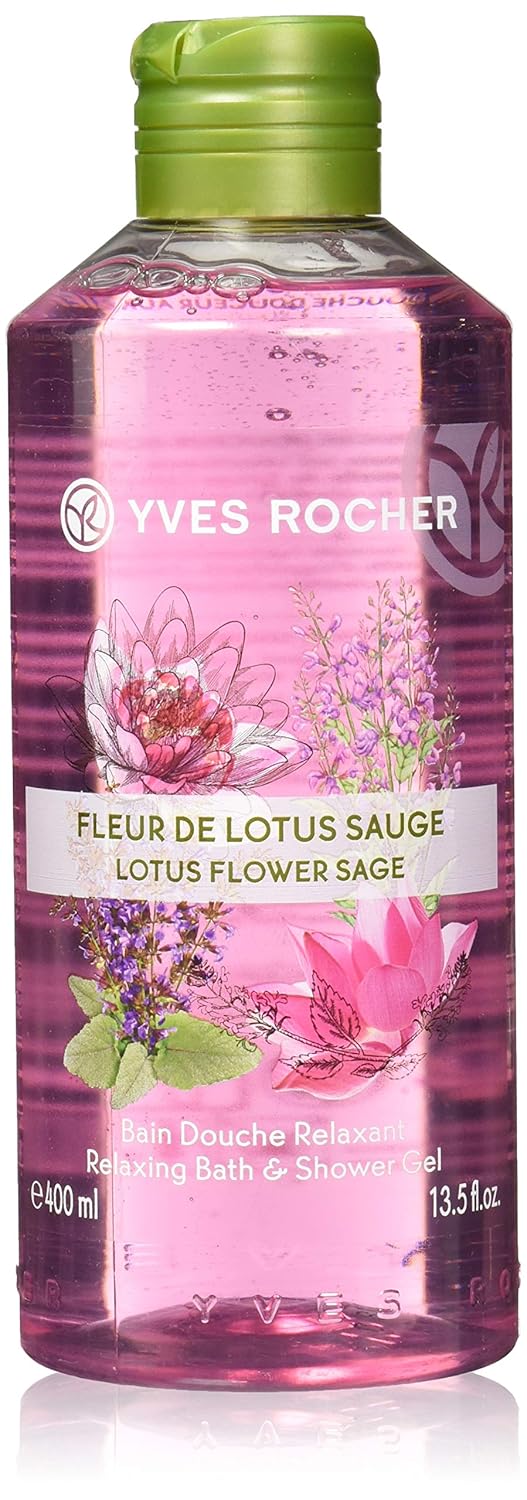 Yves Rocher Bath Shower Soap Gel New Packing 400 Ml Lotus Flower