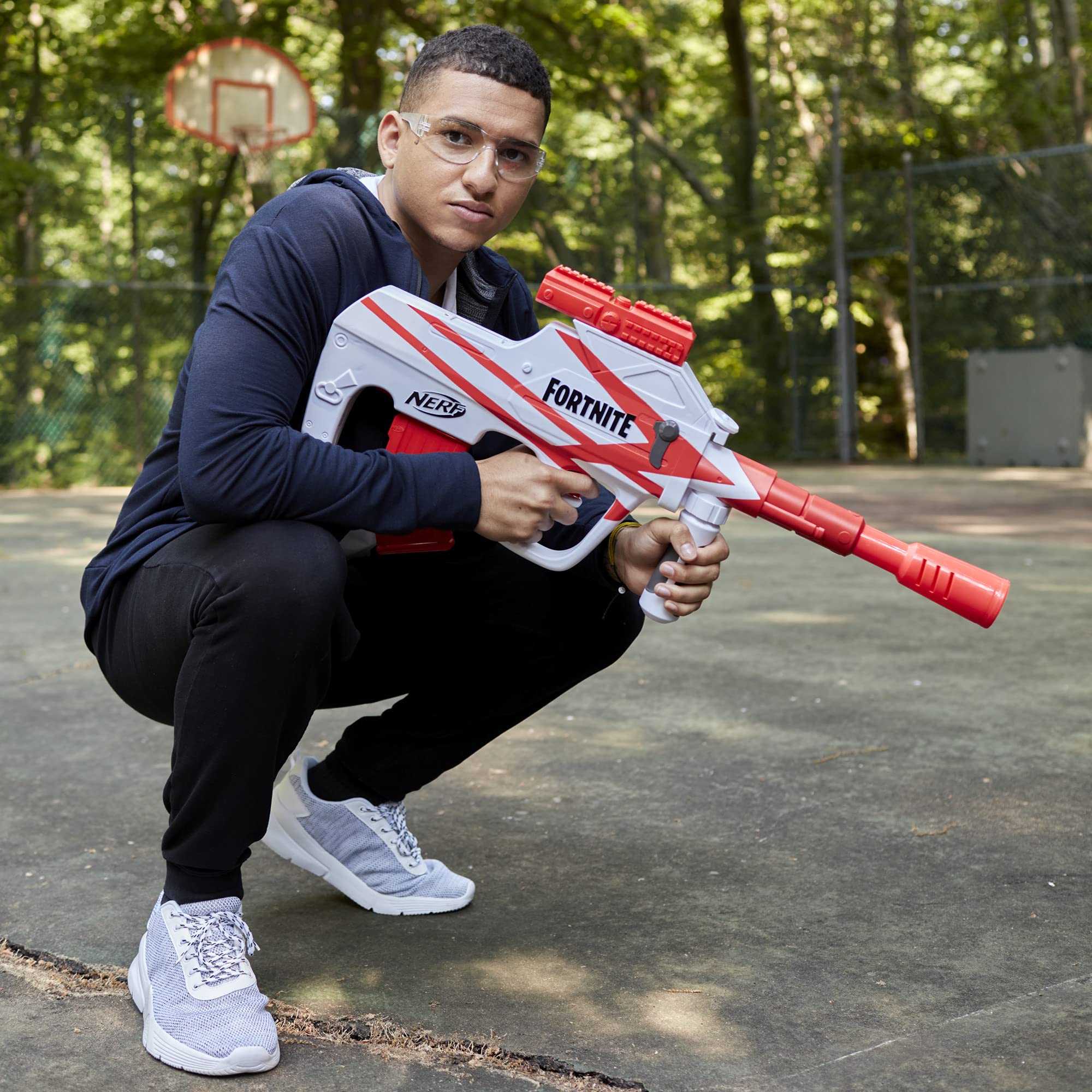 Nerf Fortnite B-AR Motorized Dart Blaster -- Fortnite Converge Wrap, Motorized 10-Dart Blasting, 10-Dart Clip, 10 Official Nerf Elite Darts