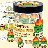 LumenJar Emotional Support Dumpster Fire Affirmation Jar for Women, Teens, Coworkers, Employees – Funny Christmas Stress Relief Gift – 60 Positive Cards – Office Humor, Self-Care, Stocking Stuffer