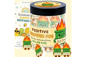 LumenJar Emotional Support Dumpster Fire Affirmation Jar for Women, Teens, Coworkers, Employees – Funny Christmas Stress Relief Gift – 60 Positive Cards – Office Humor, Self-Care, Stocking Stuffer