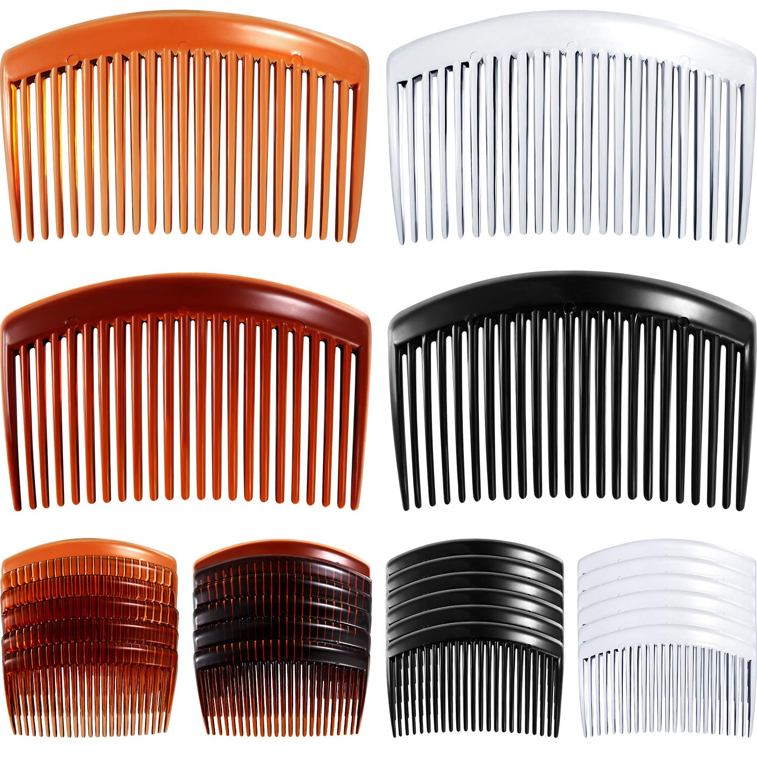 24 Pieces Hair Comb Plastic Hair Side Combs Straight Teeth
