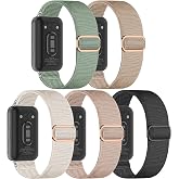 Conidido 5 Pack Stretchy Nylon Compatible with Samsung Galaxy Fit 3 Watch Band, Adjustable Wristbands Sport Strap Loop for Galaxy Fit 3 SM-R390 Smartwatch Accessories - Soft, Lightweight, Elastic