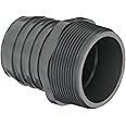 Spears 1436 Series PVC Tube Fitting, Adapter, Schedule 40, Gray, 1" Barbed x NPT Male (Four Pack)