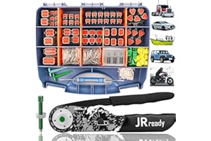 JRready DW5007-02 Deutsch Connector Kit, DT 2 3 4 6 8 12 Pin Automotive Electrical Connectors, Deutsch Crimping Tool 12-22AWG with Size 16 Solid Contacts, Connector Removal Tool, Seal Plugs