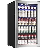 EUHOMY Beverage Refrigerator and Cooler, 128 Can Mini fridge with Glass Door, Small Refrigerator with Adjustable Shelves for Soda Beer or Wine, Perfect for Home/Bar/Office, Silver on Fridge.com