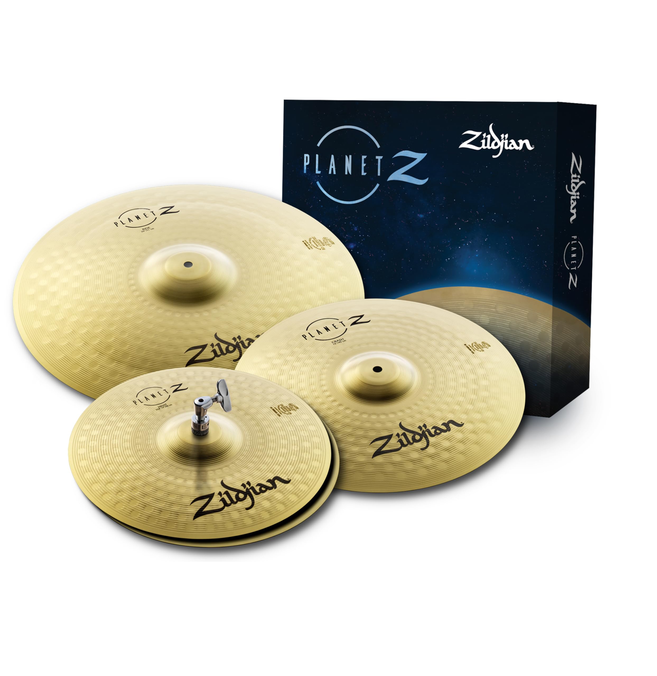 Zildjian ZP4PK Planet Z Series - Complete Cymbal Pack - 14" Hi-Hats, 16" Crash, 20" Ride