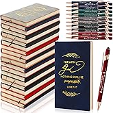 Crtiin 40 Pcs Christian Gifts Notebook Bulk Religious Notepads with Motivational Pen Inspirational Bible Verse Leather Prayer Journal for Men Women Easter Church Sunday School Favors (Classic Color)