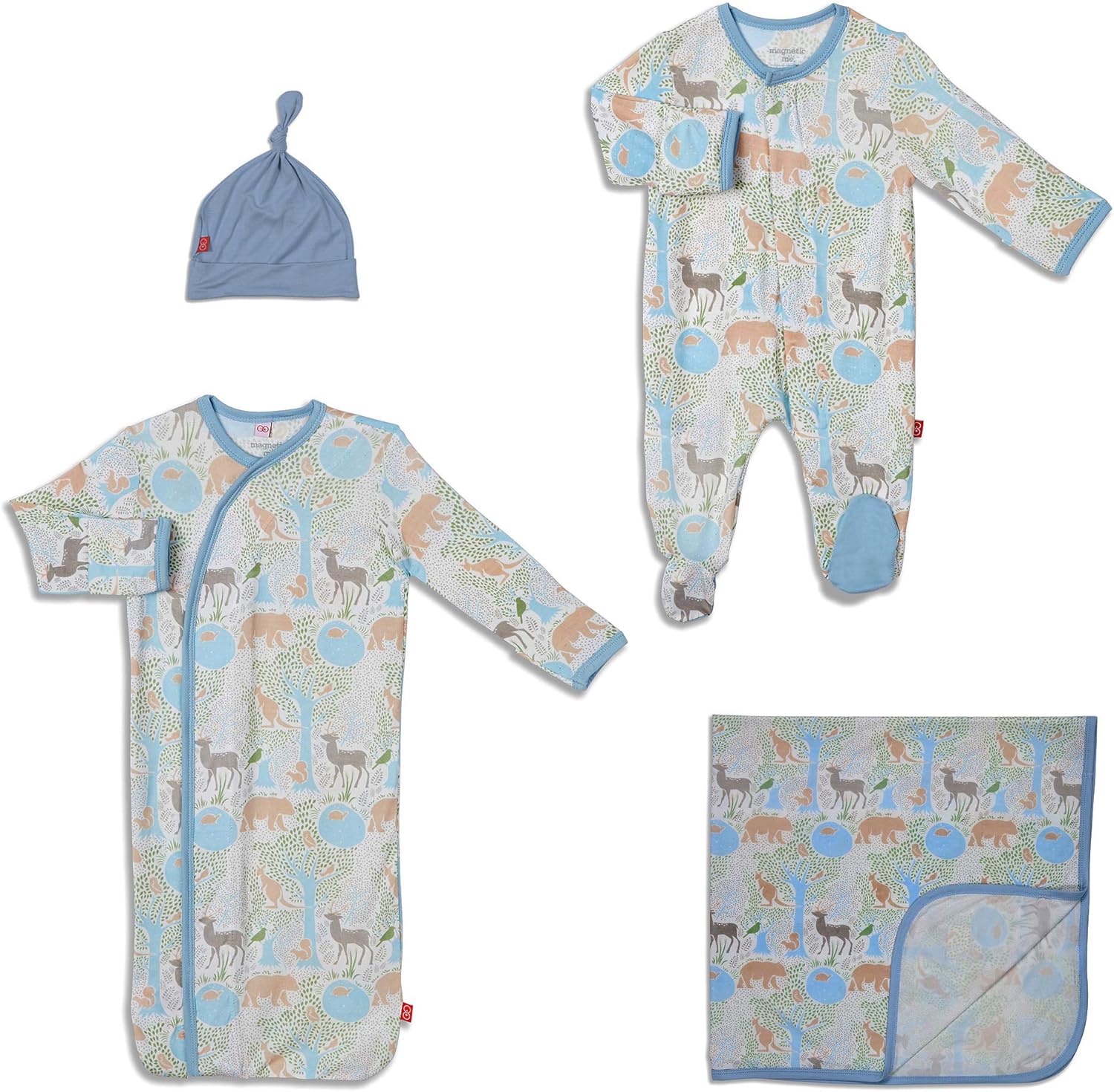 Magnetic Me Footie Pajamas Soft Modal Baby Sleepwear Quick Magnetic Fastener Sleeper Acadia Blue 3-6 Months: Clothing