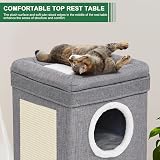 Hibtn Cat House Cave 3 Story Foldable Indoor Cat Condo with Cushions view 8