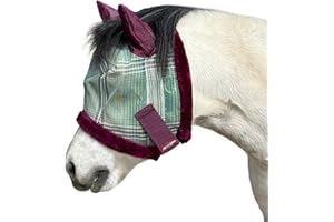 KENSINGTON PROTECTIVE PRODUCTS Kensington Equine Miniature Fly Mask w/Fleece Trim & Soft Mesh Ears- Size: B-Large Color: 2019 - Imperial Jade