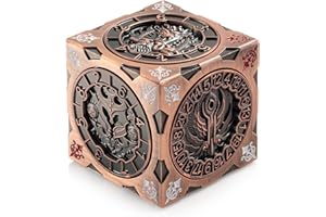 Spinner DND Dice Cube, DNDND 7-in-1 Spinning Dice Set with Gift Box for Dungeons and Dragons D&D Tabaltop Ideal Collector's Gift for Dungeon Masters (Copper)