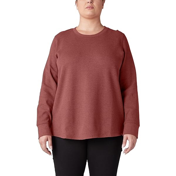 DICKIES SIZE WOMEN’S PLUS LONG SLEEVE THERMAL SHIRT, BRICK