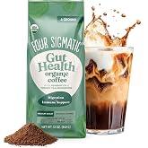 Four Sigmatic Gut Health Organic Ground Coffee | Medium Roast, Immune Boosting Probiotic Mushroom Coffee with Chaga &amp; Turkey Tail for Gut Health &amp; Immune Support | 12oz Bag