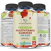 Premium Multivitamin Gummies for Toddlers & Kids - Chewable Essential Daily Vitamins A, C, D3, E, B6, B12, Biotin - No High-Fructose-Corn-Syrup or Artificial Sweeteners - 60 Gummies, 30-Day Supply