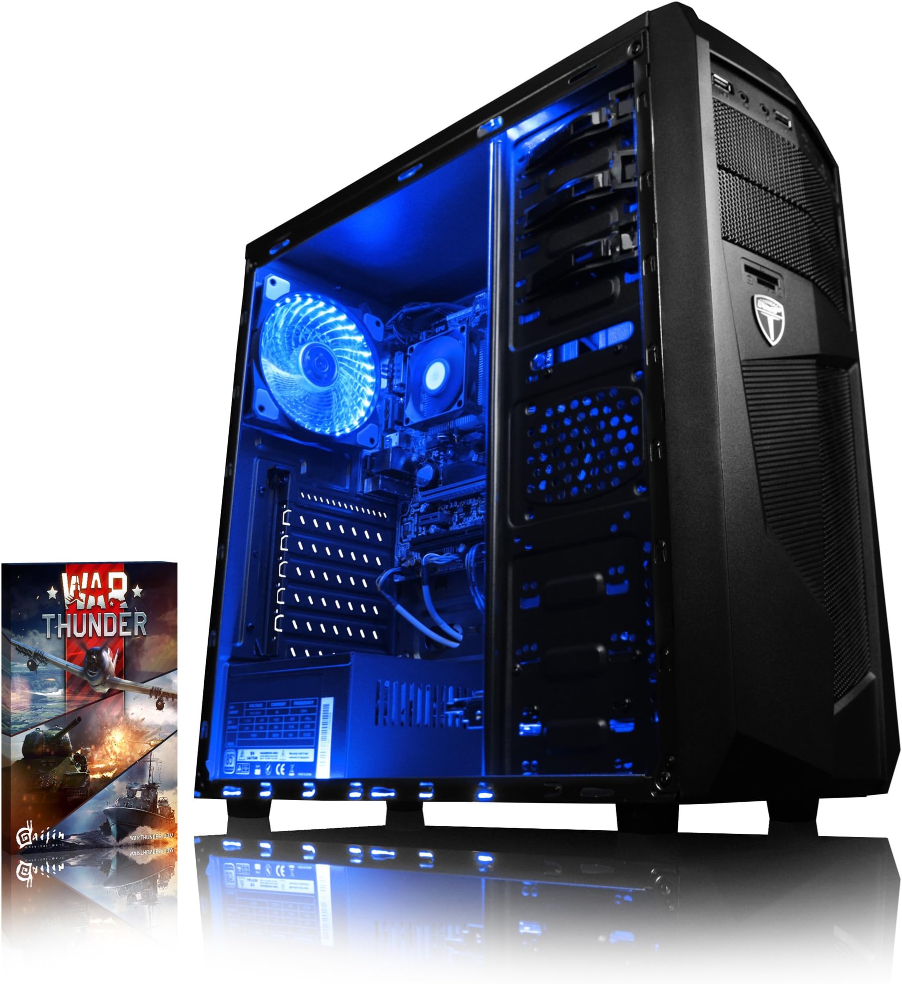 VIBOX Precision 6S Gaming PC Computer with War Thunder Game Voucher (3.8GHz AMD A6 Dual-Core Processor, Radeon R5 Graphics Chip, 8GB DDR4 2133MHz RAM, 1TB HDD, No Operating System)