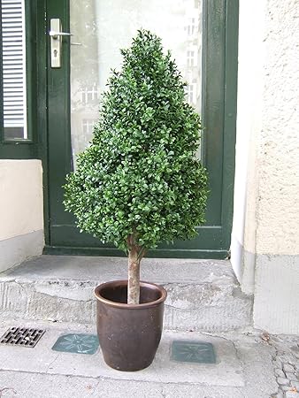 Künstlicher Buchsbaum - Pyramide, Spitzenqualität,für den geschützten Außenbereich 1,15m 40cm Durchmesser