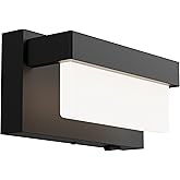 LIGHTINN Wall Sconce Black Wall Light with On/Off Switch 8 inch LED Wall Lamp Acrylic Lampshade 4000K Sconce Wall Lighting
