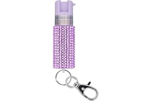 SABRE Jeweled Pepper Spray, Maximum Strength, Fashionable Monochromatic Design, Quick and Easy Access Snap-Clip for Secure Attachment, Protect Against Multiple Threats with up to 10 second spray time
