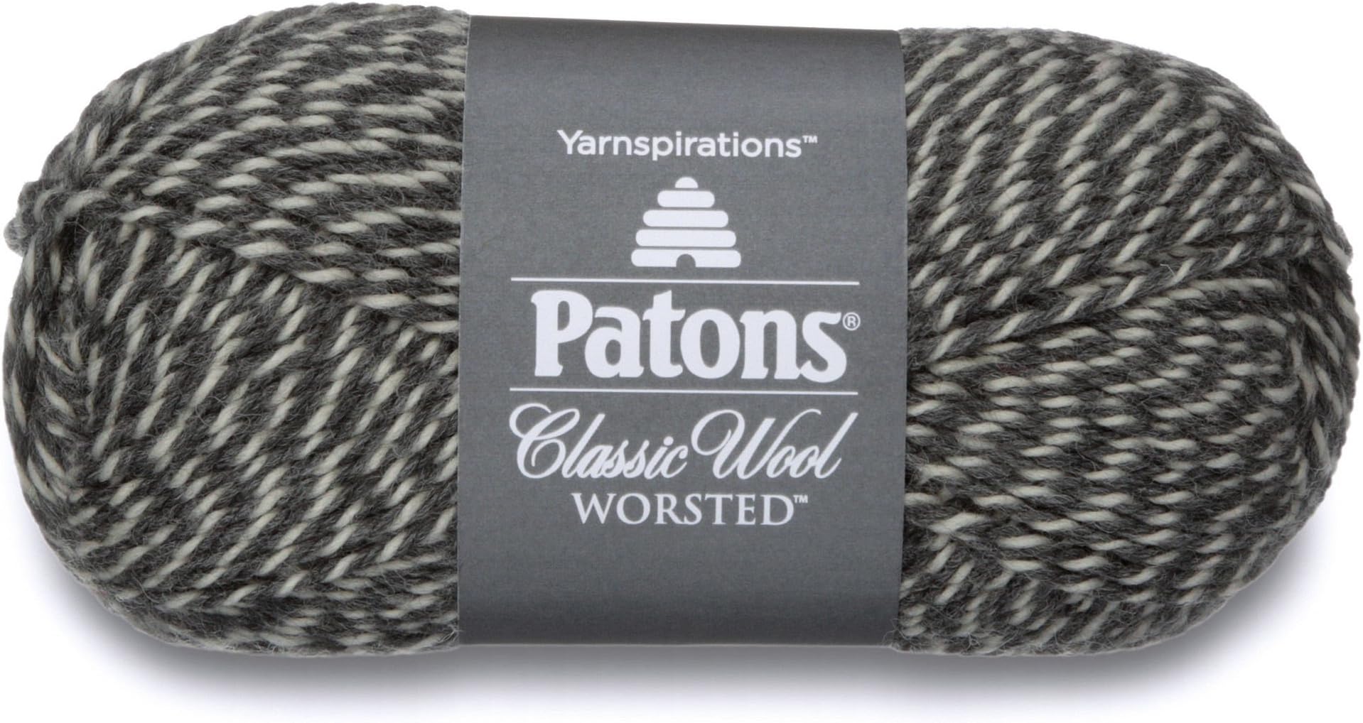 Patons Classic Wool Yarn, 3.5oz, Gauge 4 Medium, 100% Wool Dark Grey Marl - for Crochet, Knitting & Crafting