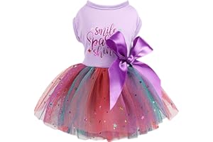 YIKEYO Dog Dress for Dog Spring Summer，Dog Dress for Small Dogs Girl，Dog Skirt Female Puppy Dresses Pet Dress Yorkie Chihuahua Tulle Dress Birthday Party Lace Costume Tutu Skirt Apparel