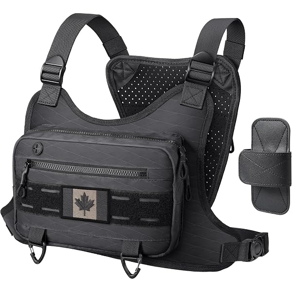 WOLF TACTICAL Brusttasche – Kompakt, Aus 600D Nylon Für Laufen & Training | Mit MOLLE, Schwarz
