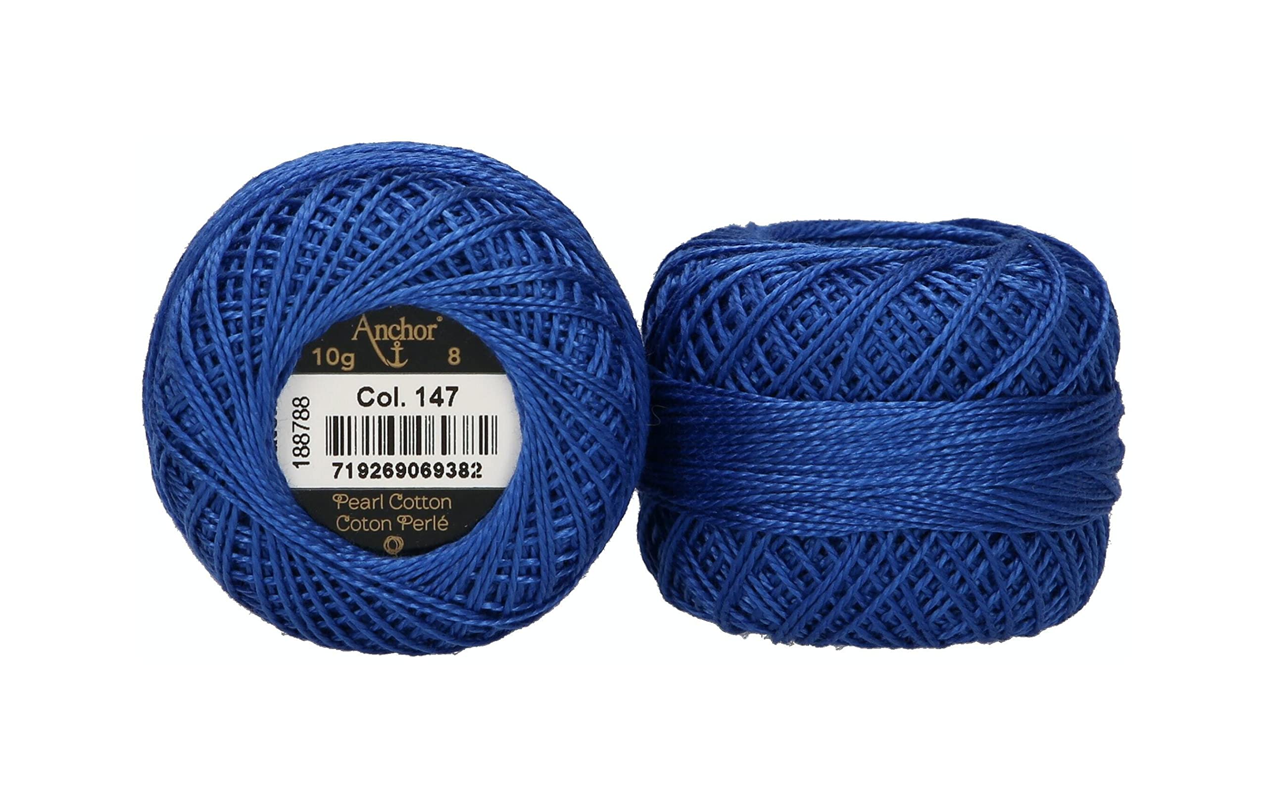 ANCHOR Pearl Yarn, Thickness: 8, Packaging: 10G, Running Length: 82M kobaltblau Embroidery Threads