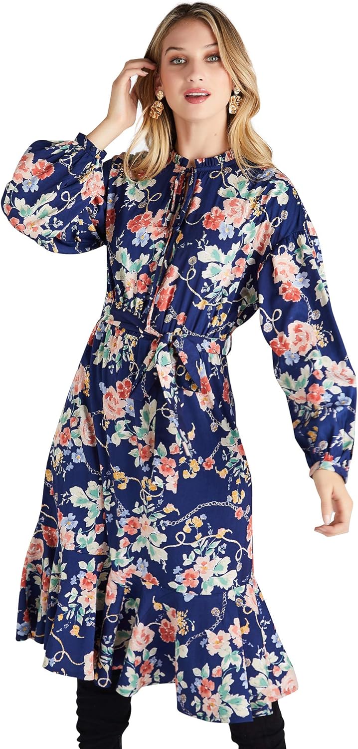 chain print midi dress