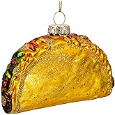 Joiedomi Christmas Taco Glass Ornament, Xmas Glass Blown Food Ornament Presents for Christmas Tree Decoration Indoor