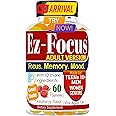 Ez-Focus Gummies for Men and Women Support Focus Memory and Mood Nootropics Brain Support Supplement -60 Ct