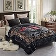 JML Fleece Blanket King Size, Heavy Korean Mink Blanket 85 X 95 Inches- 9 Lbs, Single Ply, Soft and Warm, Thick Raschel Printed Mink Blanket for Autumn,Winter,Bed,Home,Gifts, Grey Flower