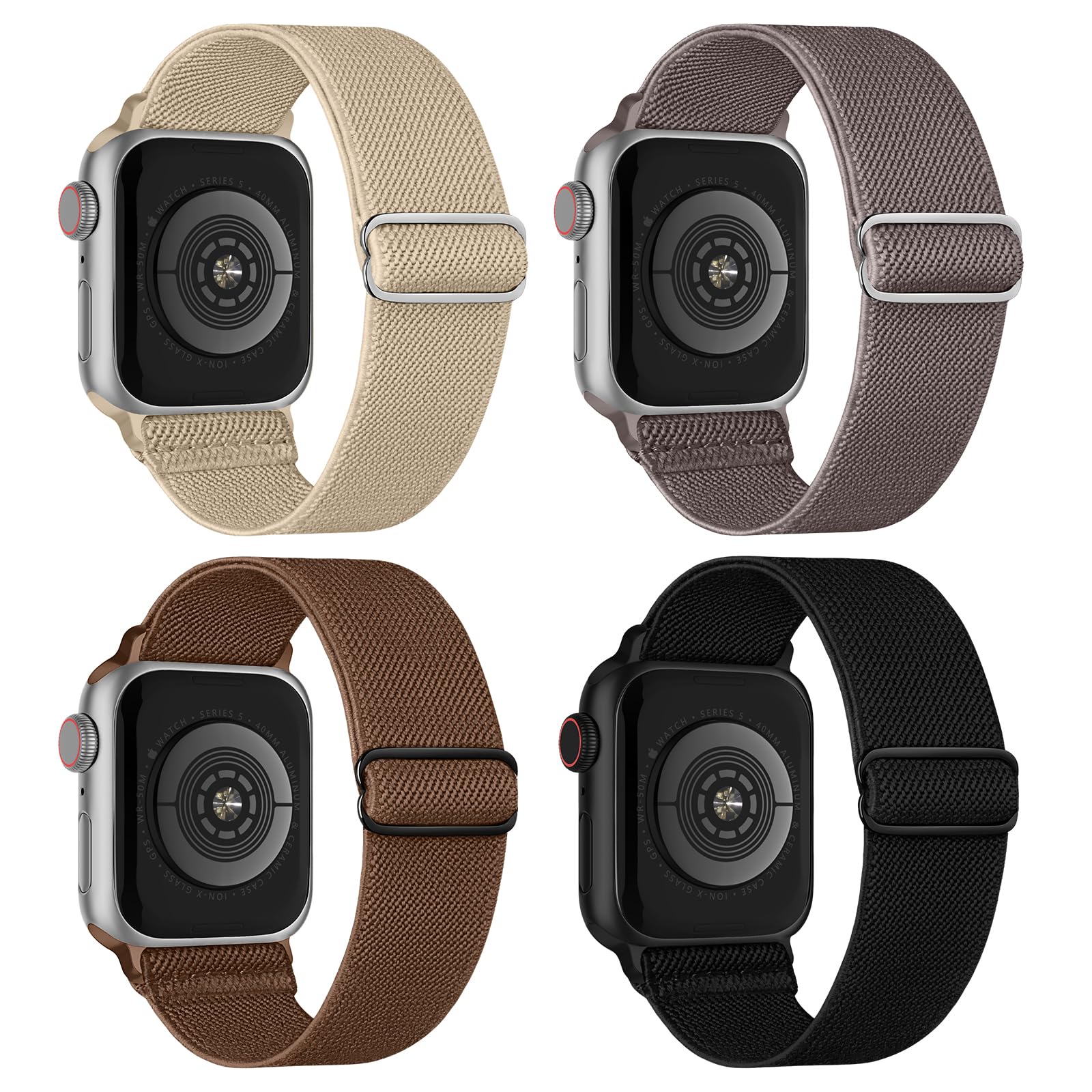 Photo 1 of Stretchy Nylon Solo Loop Bands Compatible with Apple Watch Band 38mm 40mm 41mm 42mm 44mm 45mm 46mm 49mm, Sport Elastic Wristbands Women Men Straps for iWatch Series 11 10 9 8 7 6 5 4 3 Ultra/SE 3 2 1