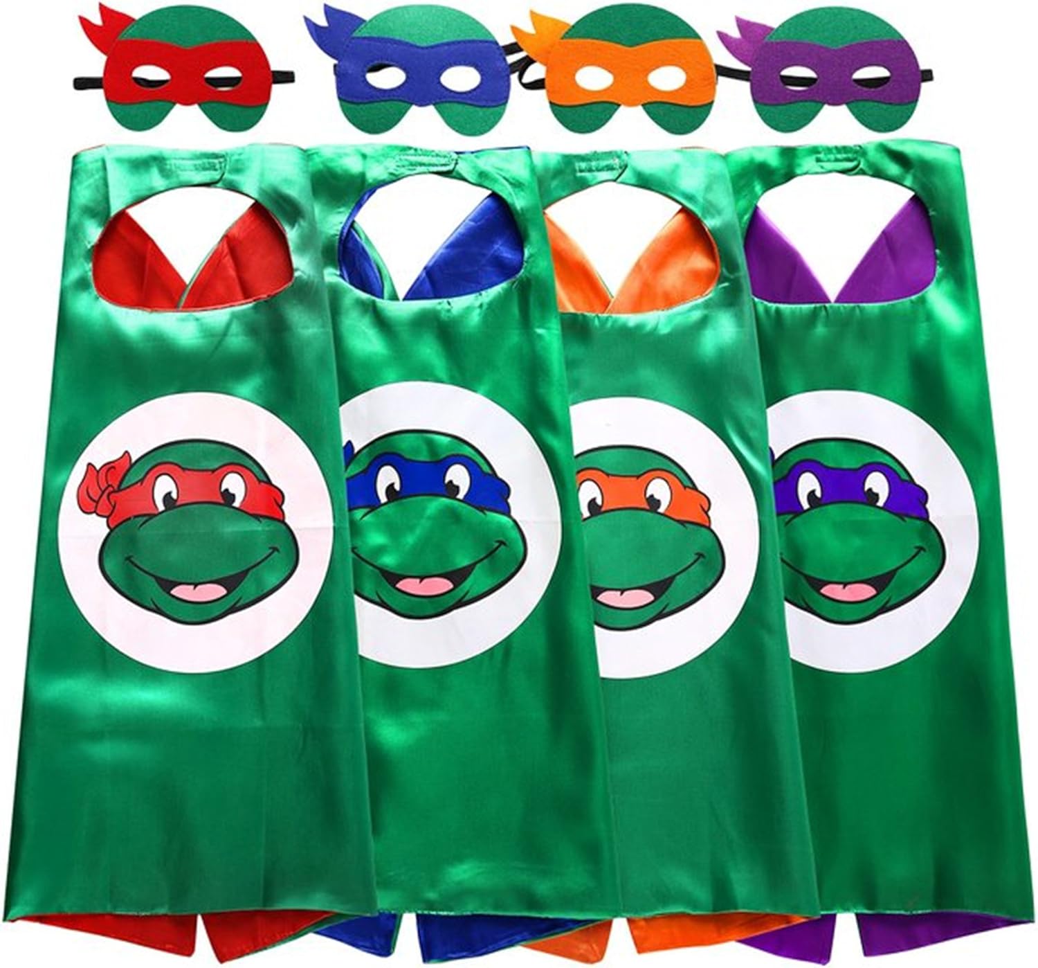 STARKMA superhéroe Disfraz de Las Tortugas Ninja Dibujos Animados 4 Satin Cabo con Fieltro máscara: Amazon.com.mx: Ropa, Zapatos y Accesorios