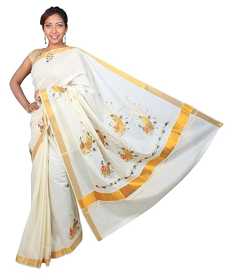 selvamani tex cotton kerala kasavu zari saree with blouse