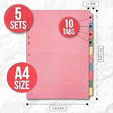 The Paper Shop A4 10 Part File Dividers Pack of 5 view 2