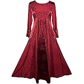 Agan Traders 2025 Winter Halloween Medieval Gothic Renaissance Vintage Corset Bell Sleeve Long Dress Gown