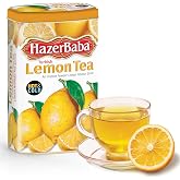 HazerBaba Turkish Lemon Tea Powder Instant Drink, 8.8 oz(Pack of 1) | Water Flavoring Tin Drink Mix Box, Cold Ice Tea, Hot Sweet Tea Beverages, Water Enhancer, Lemon Juice Box, Lemonade, Lime