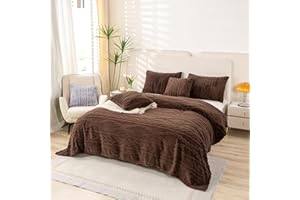 YUSOKI Sherpa Twin XL Blanket(Without Pillows)-3D Stylish Design Super Soft Blankets for Teen Girls Women Couch Bed Sofa Chair Men Boys Gift(Brown,65"x90")